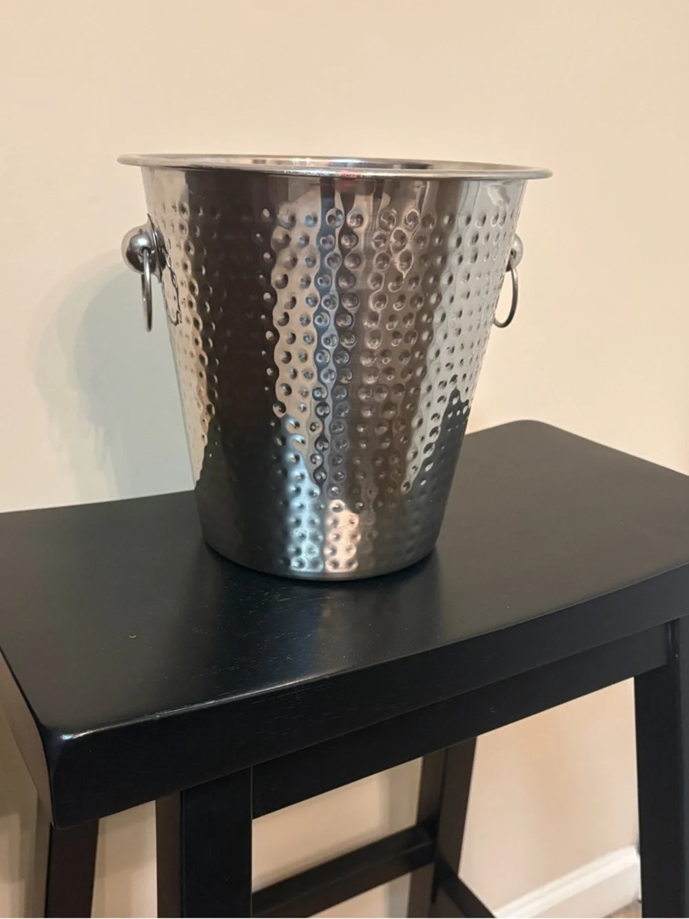 Hammered Metal Wine/Champagne Ice Bucket - Silver